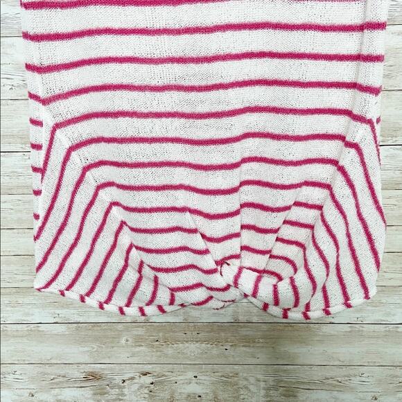 NWT Splendid Striped Twist Hem Tank Top Pink White Preppy Beach Vacay Size M - Picture 3 of 10